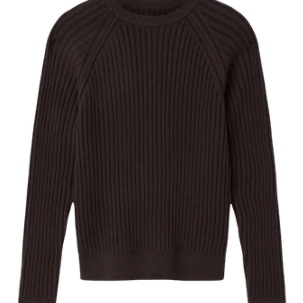 Frank & Oak Women's Ribbed Knit Sweater - Dark Brown